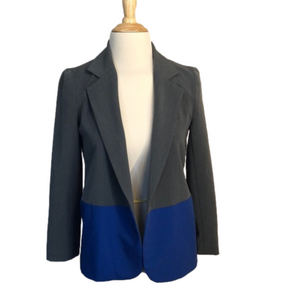 SILENCE + noise (Anthropologie) Size XS Gray and Royal Color Block Blazer